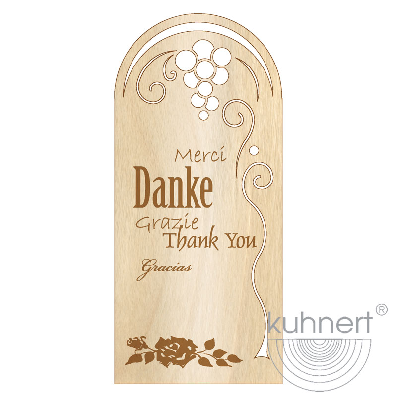 Flaschenetikett Danke